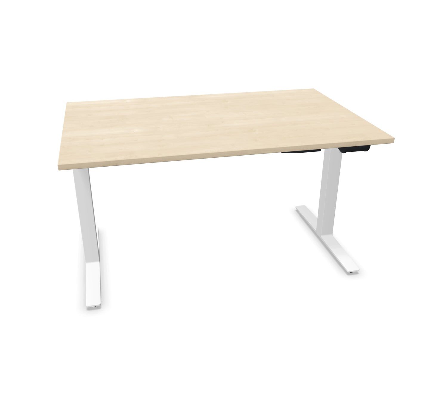 TALO.YOU Sitz-Steh-Schreibtisch mit Gaslift 1400x900mm Tischplatte Ahorndekor - Gestell Weiss - 6039372
