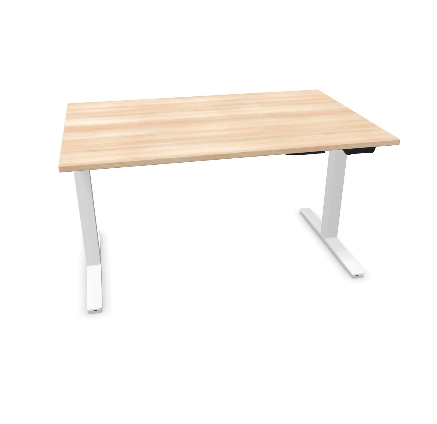 TALO.YOU Sitz-Steh-Schreibtisch mit Gaslift 1400x900mm Tischplatte Akaziendekor - Gestell Weiss - 6039373