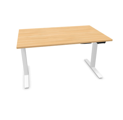 TALO.YOU Sitz-Steh-Schreibtisch mit Gaslift 1400x900mm Tischplatte Eichendekor - Gestell Weiss - 6039375