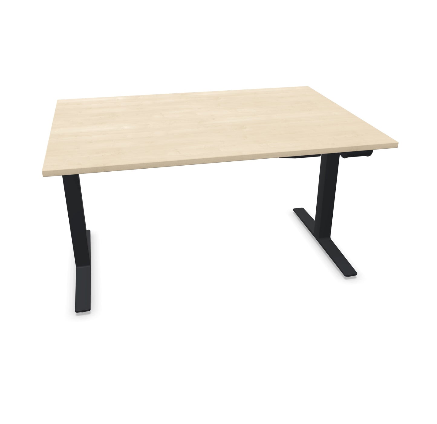TALO.YOU Sitz-Steh-Schreibtisch mit Gaslift 1400x1000mm Tischplatte Ahorndekor - Gestell Schwarz - 6039378