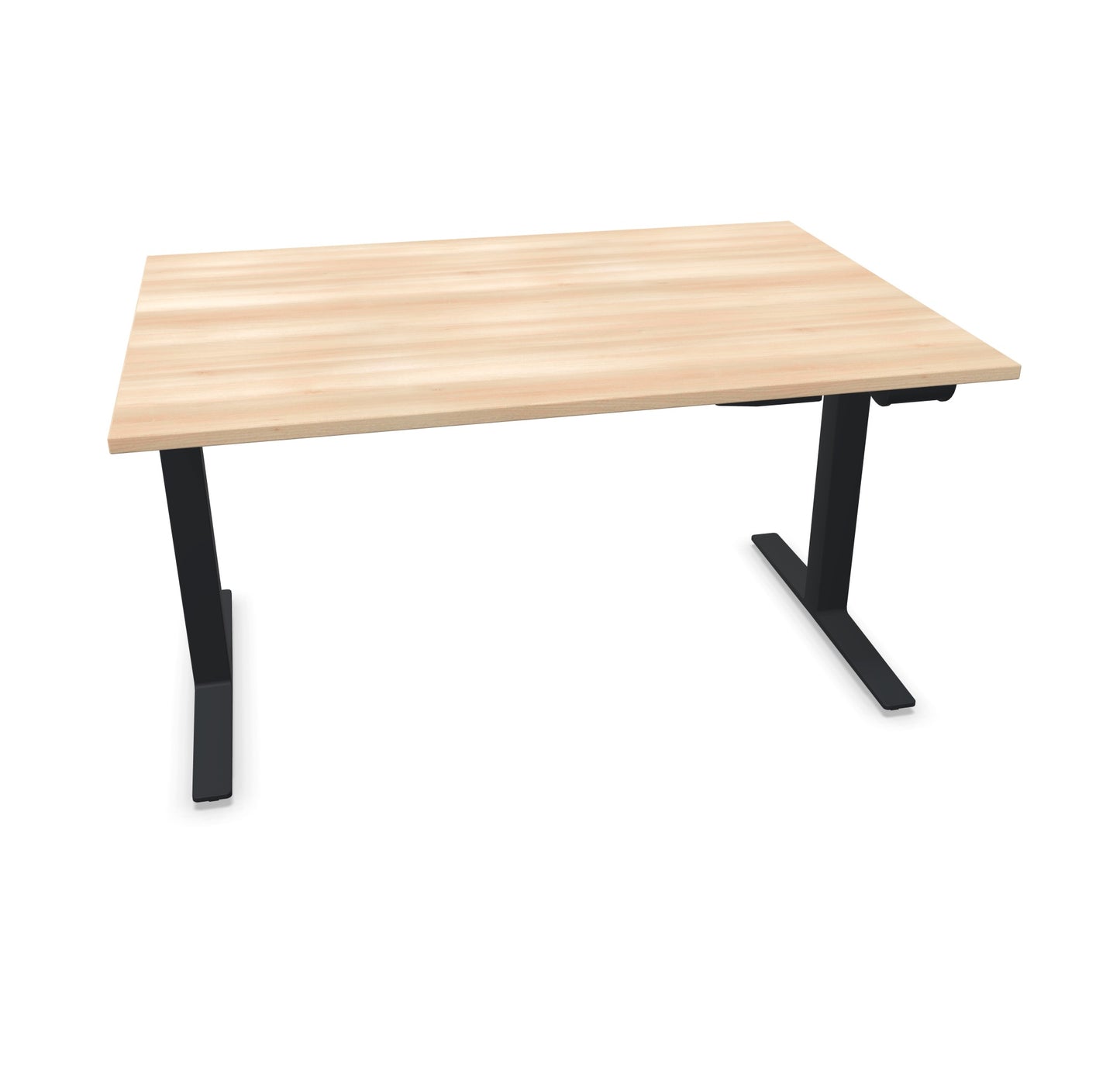 TALO.YOU Sitz-Steh-Schreibtisch mit Gaslift 1400x1000mm Tischplatte Akaziendekor - Gestell Schwarz - 6039379