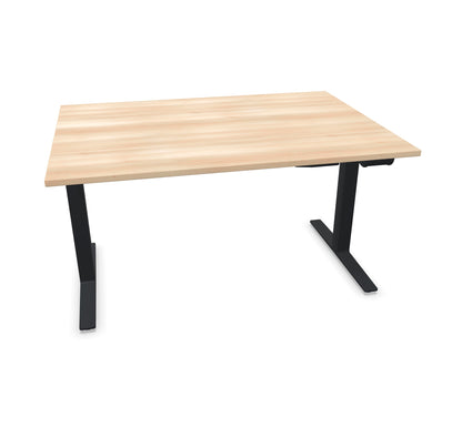 TALO.YOU Sitz-Steh-Schreibtisch mit Gaslift 1400x1000mm Tischplatte Akaziendekor - Gestell Schwarz - 6039379