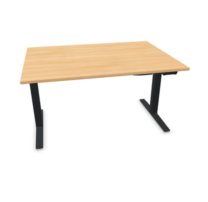 TALO.YOU Sitz-Steh-Schreibtisch mit Gaslift 1400x1000mm Tischplatte Eichendekor - Gestell Schwarz - 6039381