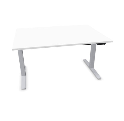 TALO.YOU Sitz-Steh-Schreibtisch mit Gaslift 1400x1000mm Tischplatte Weiss - Gestell Silbergrau - 6039382
