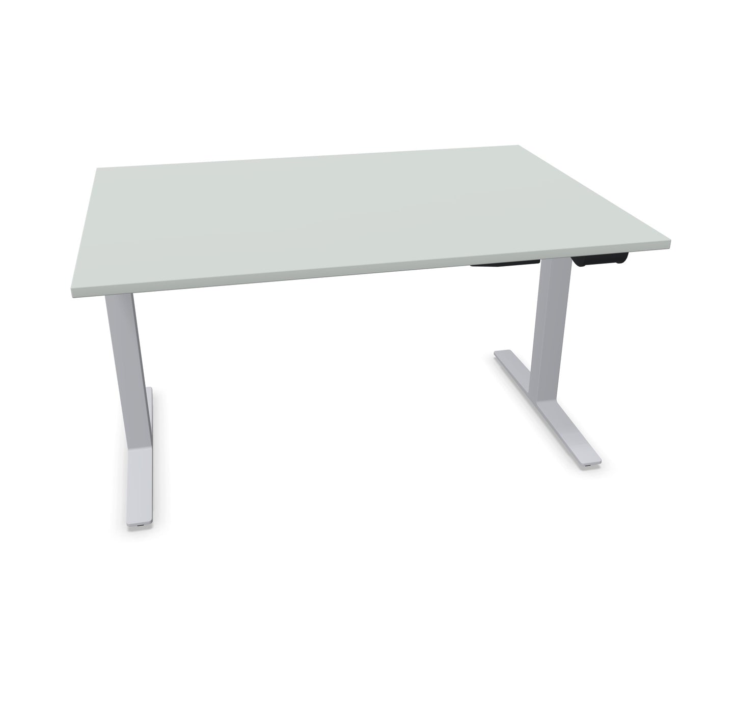 TALO.YOU Sitz-Steh-Schreibtisch mit Gaslift 1400x1000mm Tischplatte Lichtgrau - Gestell Silbergrau - 6039383