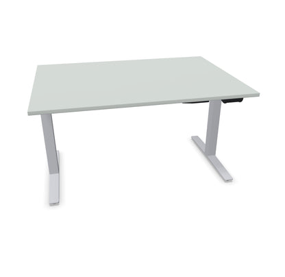 TALO.YOU Sitz-Steh-Schreibtisch mit Gaslift 1400x1000mm Tischplatte Lichtgrau - Gestell Silbergrau - 6039383