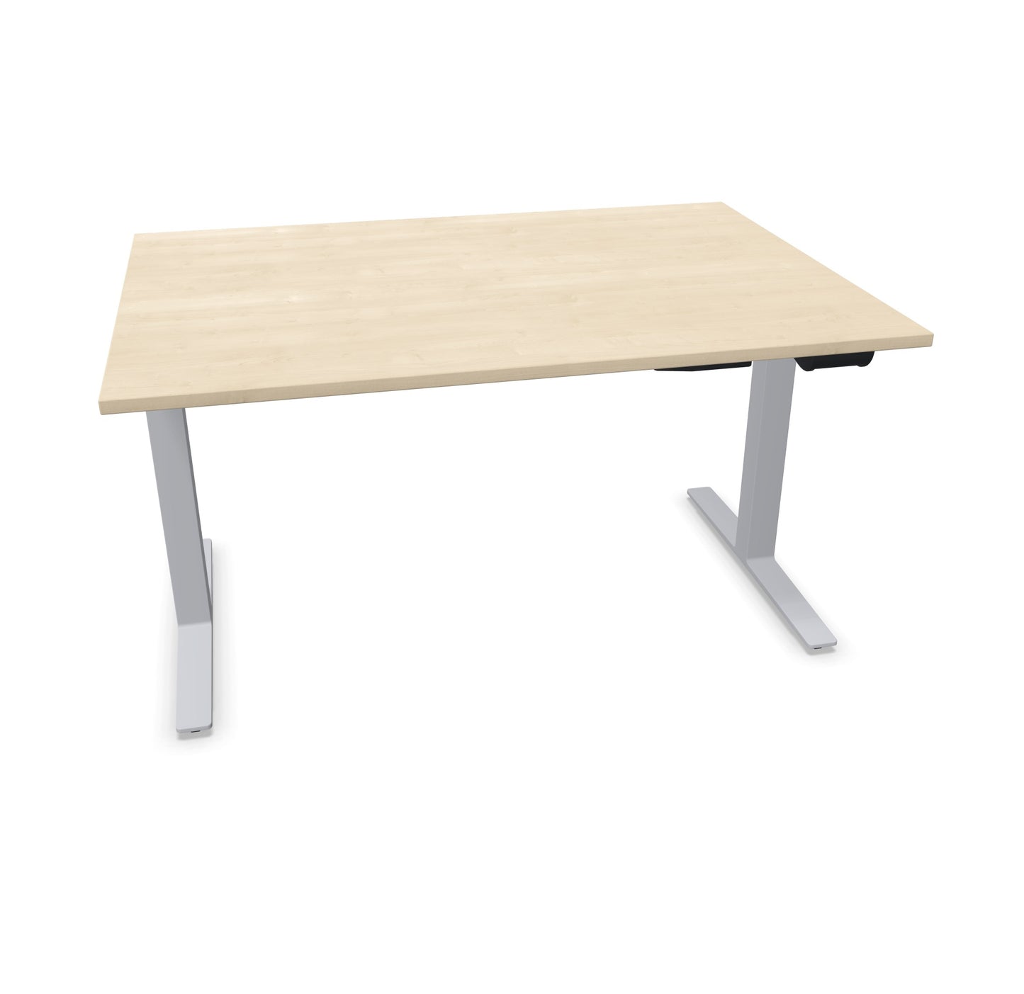TALO.YOU Sitz-Steh-Schreibtisch mit Gaslift 1400x1000mm Tischplatte Ahorndekor - Gestell Silbergrau - 6039384