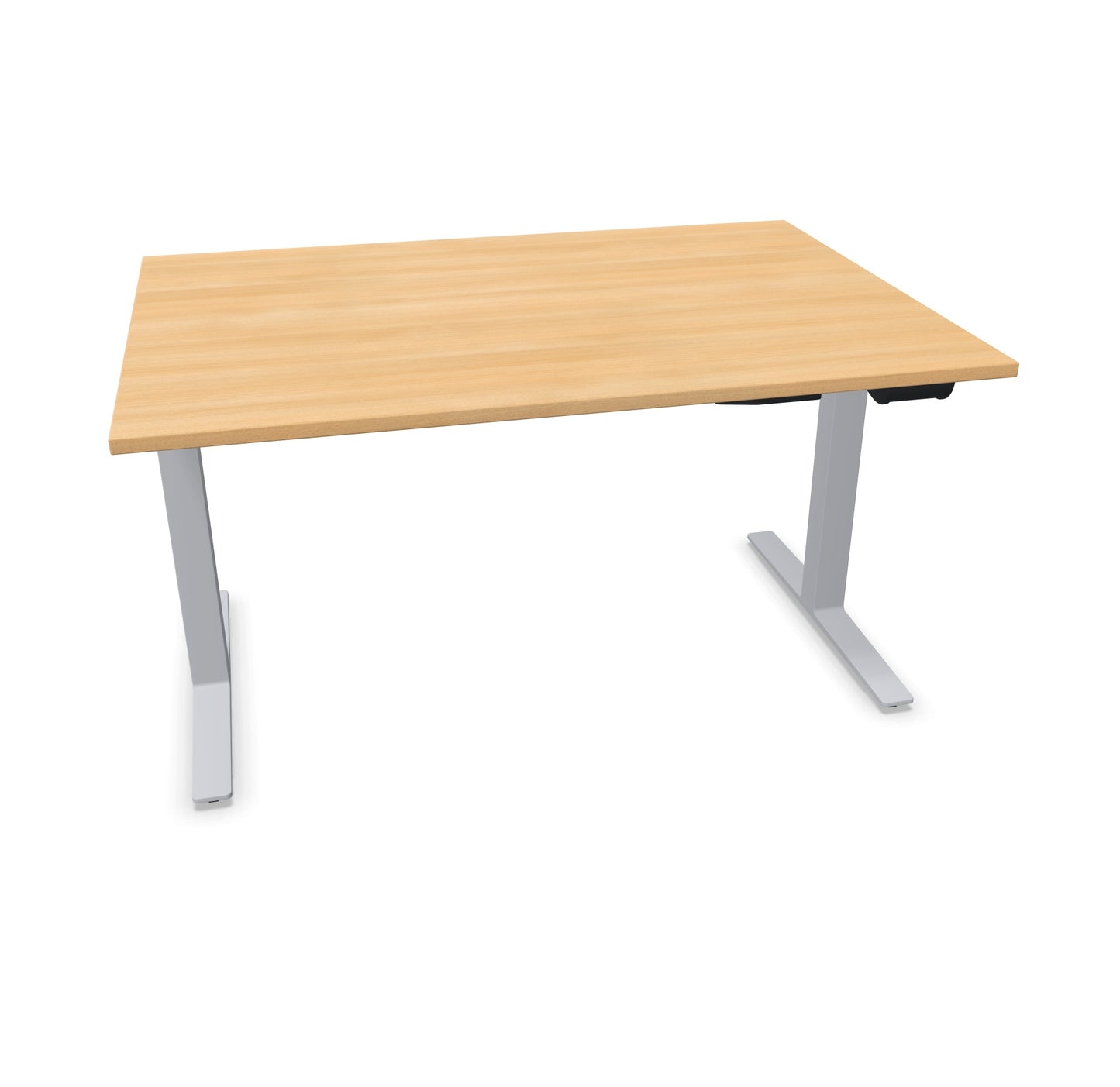 TALO.YOU Sitz-Steh-Schreibtisch mit Gaslift 1400x1000mm Tischplatte Eichendekor - Gestell Silbergrau - 6039387
