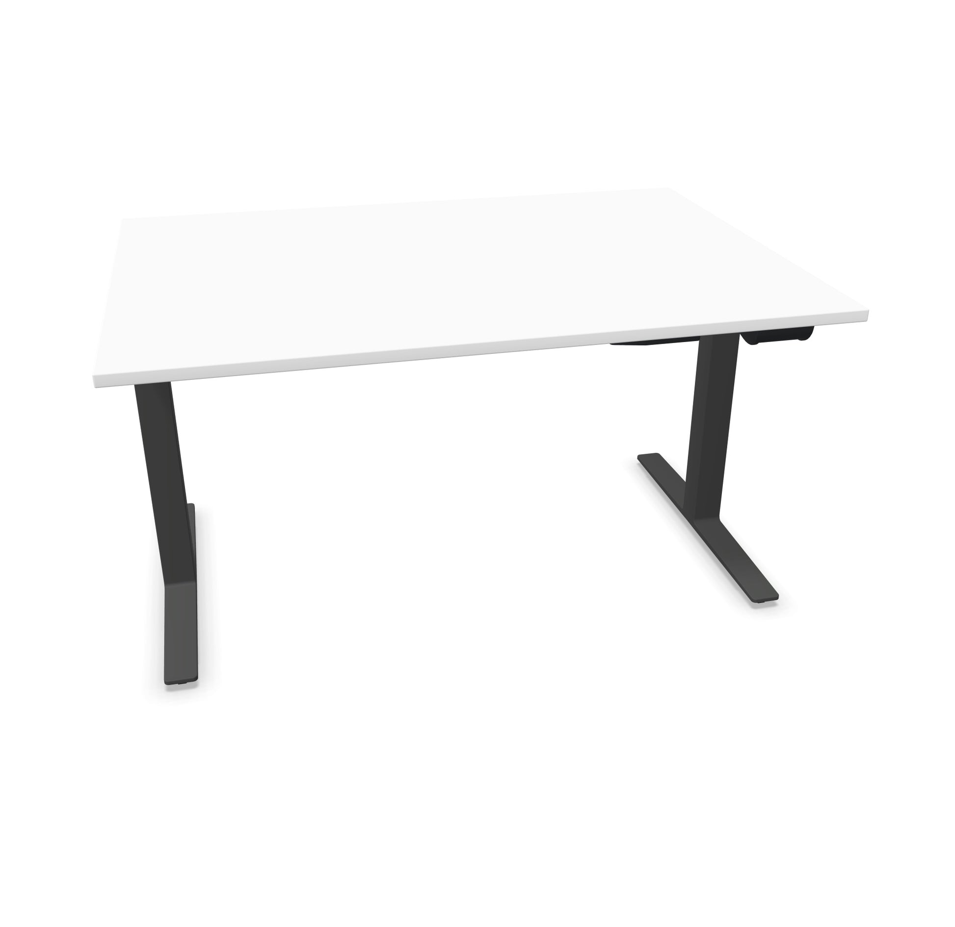 TALO.YOU Sitz-Steh-Schreibtisch mit Gaslift 1400x1000mm Tischplatte Weiss - Gestell Anthrazit - 6039388