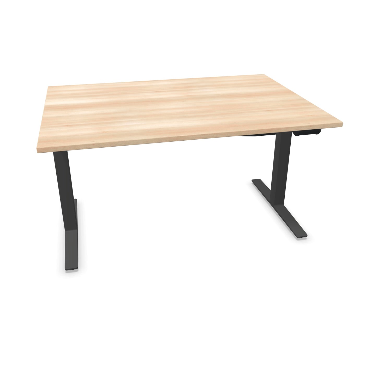 TALO.YOU Sitz-Steh-Schreibtisch mit Gaslift 1400x1000mm Tischplatte Akaziendekor - Gestell Anthrazit - 6039391