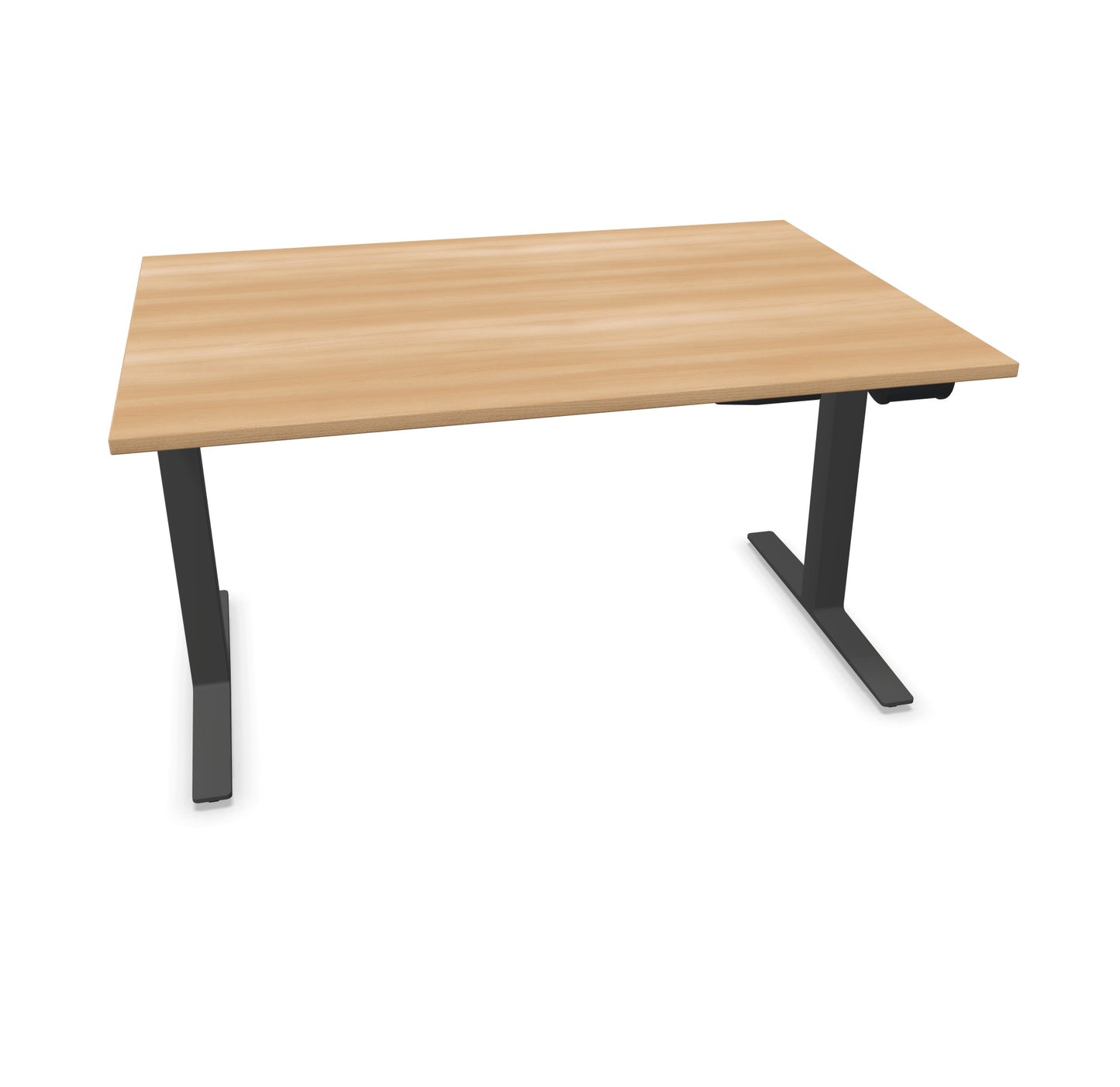TALO.YOU Sitz-Steh-Schreibtisch mit Gaslift 1400x1000mm Tischplatte Buchendekor - Gestell Anthrazit - 6039392