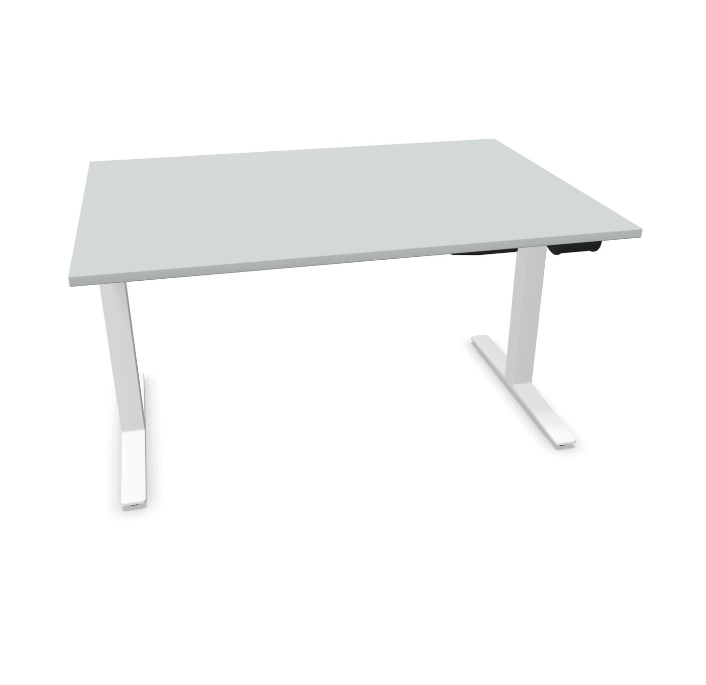 TALO.YOU Sitz-Steh-Schreibtisch mit Gaslift 1400x1000mm Tischplatte Lichtgrau - Gestell Weiss - 6039395
