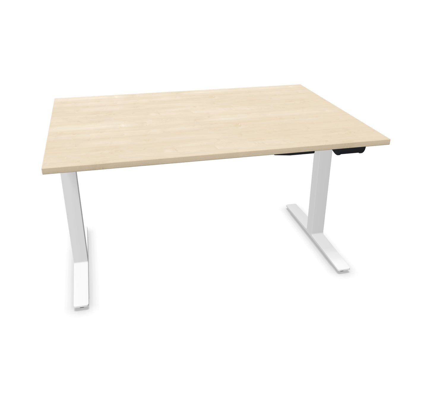 TALO.YOU Sitz-Steh-Schreibtisch mit Gaslift 1400x1000mm Tischplatte Ahorndekor - Gestell Weiss - 6039396