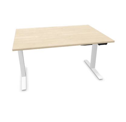 TALO.YOU Sitz-Steh-Schreibtisch mit Gaslift 1400x1000mm Tischplatte Ahorndekor - Gestell Weiss - 6039396