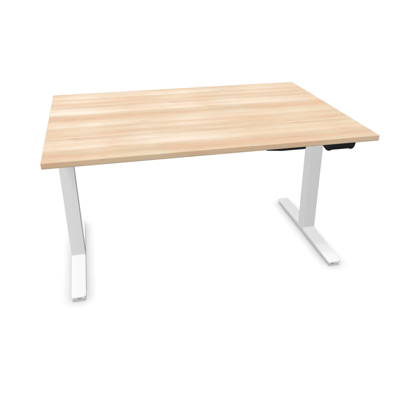 TALO.YOU Sitz-Steh-Schreibtisch mit Gaslift 1400x1000mm Tischplatte Akaziendekor - Gestell Weiss - 6039397