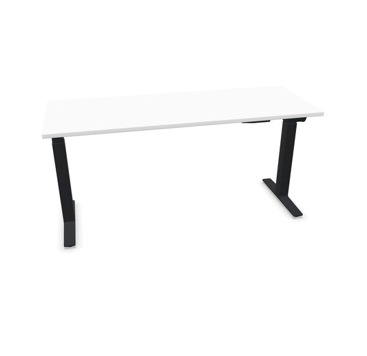 TALO.YOU Sitz-Steh-Schreibtisch mit Gaslift 1600x600mm Tischplatte Weiss - Gestell Schwarz - 6039400
