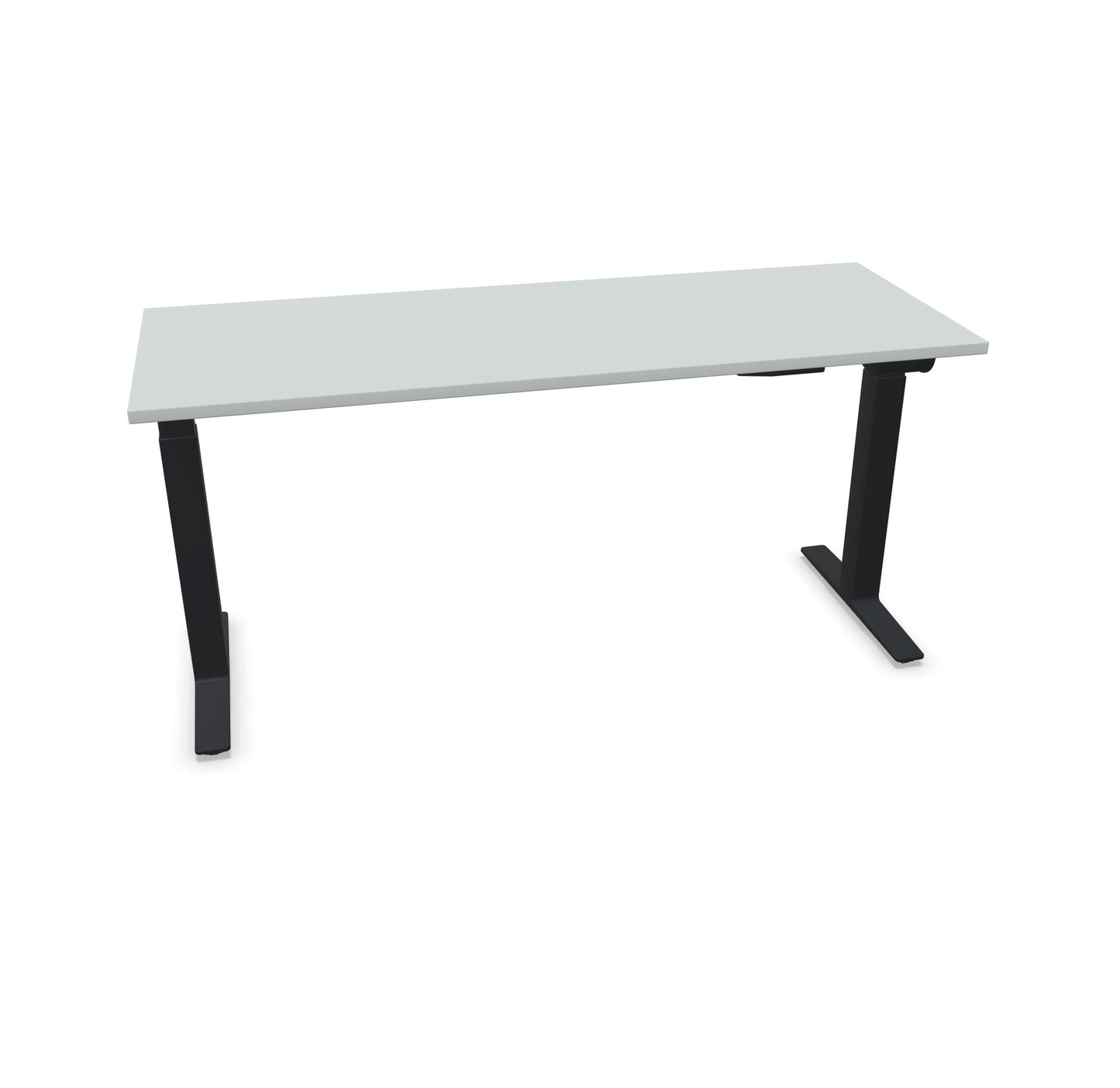 TALO.YOU Sitz-Steh-Schreibtisch mit Gaslift 1600x600mm Tischplatte Lichtgrau - Gestell Schwarz - 6039401