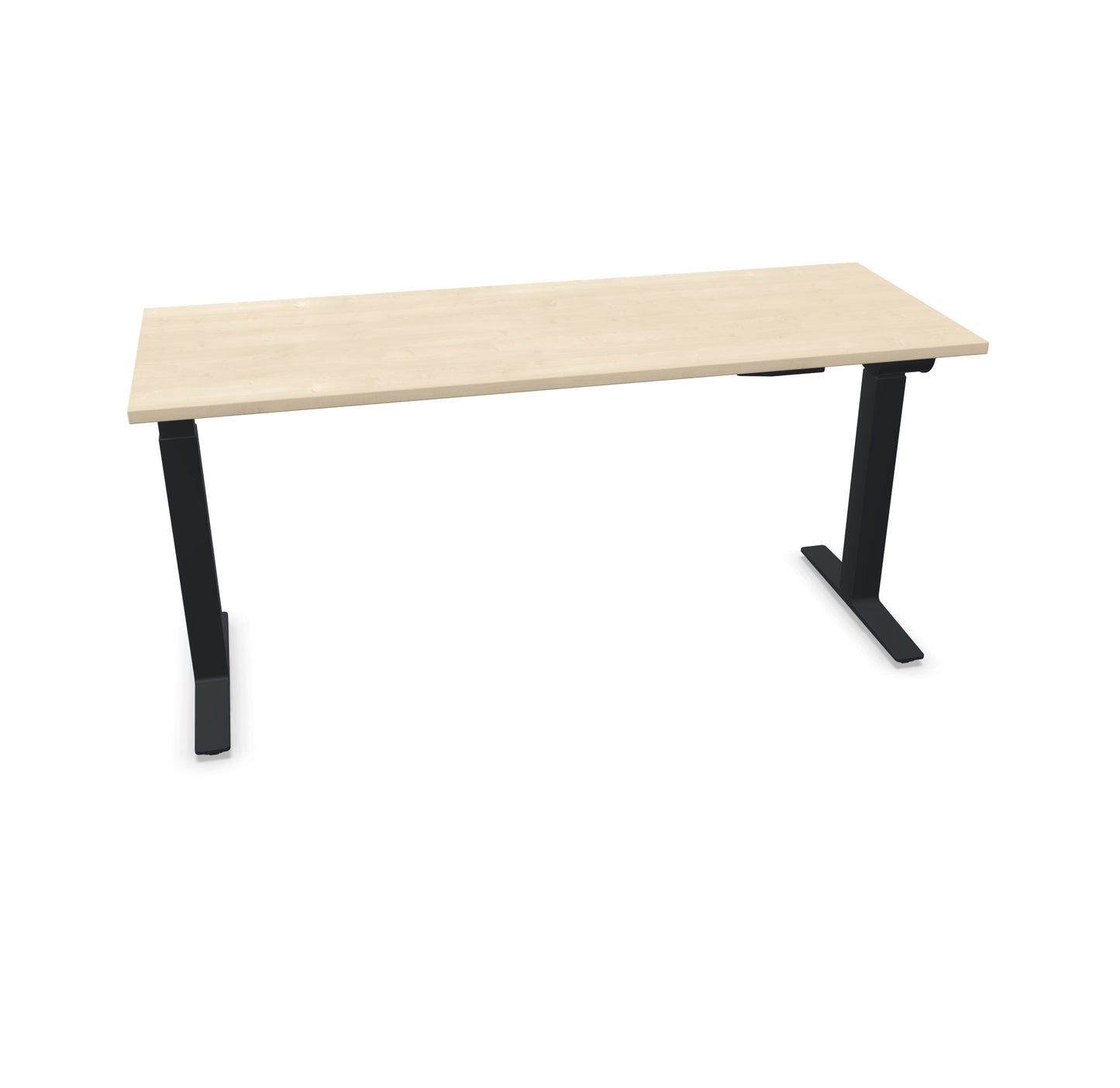 TALO.YOU Sitz-Steh-Schreibtisch mit Gaslift 1600x600mm Tischplatte Ahorndekor - Gestell Schwarz - 6039402