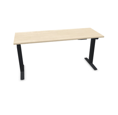 TALO.YOU Sitz-Steh-Schreibtisch mit Gaslift 1600x600mm Tischplatte Ahorndekor - Gestell Schwarz - 6039402