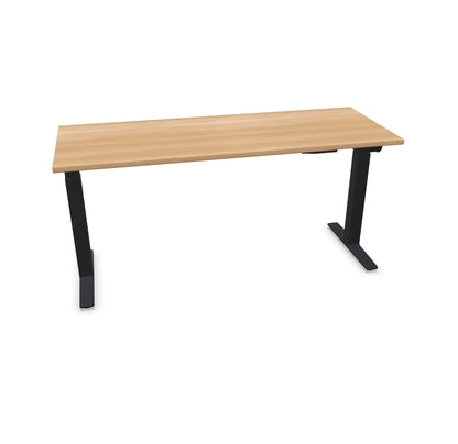 TALO.YOU Sitz-Steh-Schreibtisch mit Gaslift 1600x600mm Tischplatte Buchendekor - Gestell Schwarz - 6039404