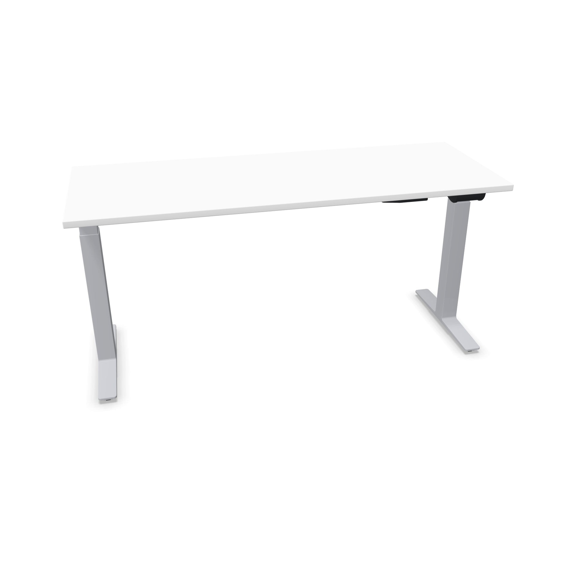 TALO.YOU Sitz-Steh-Schreibtisch mit Gaslift 1600x600mm Tischplatte Weiss - Gestell Silbergrau - 6039406