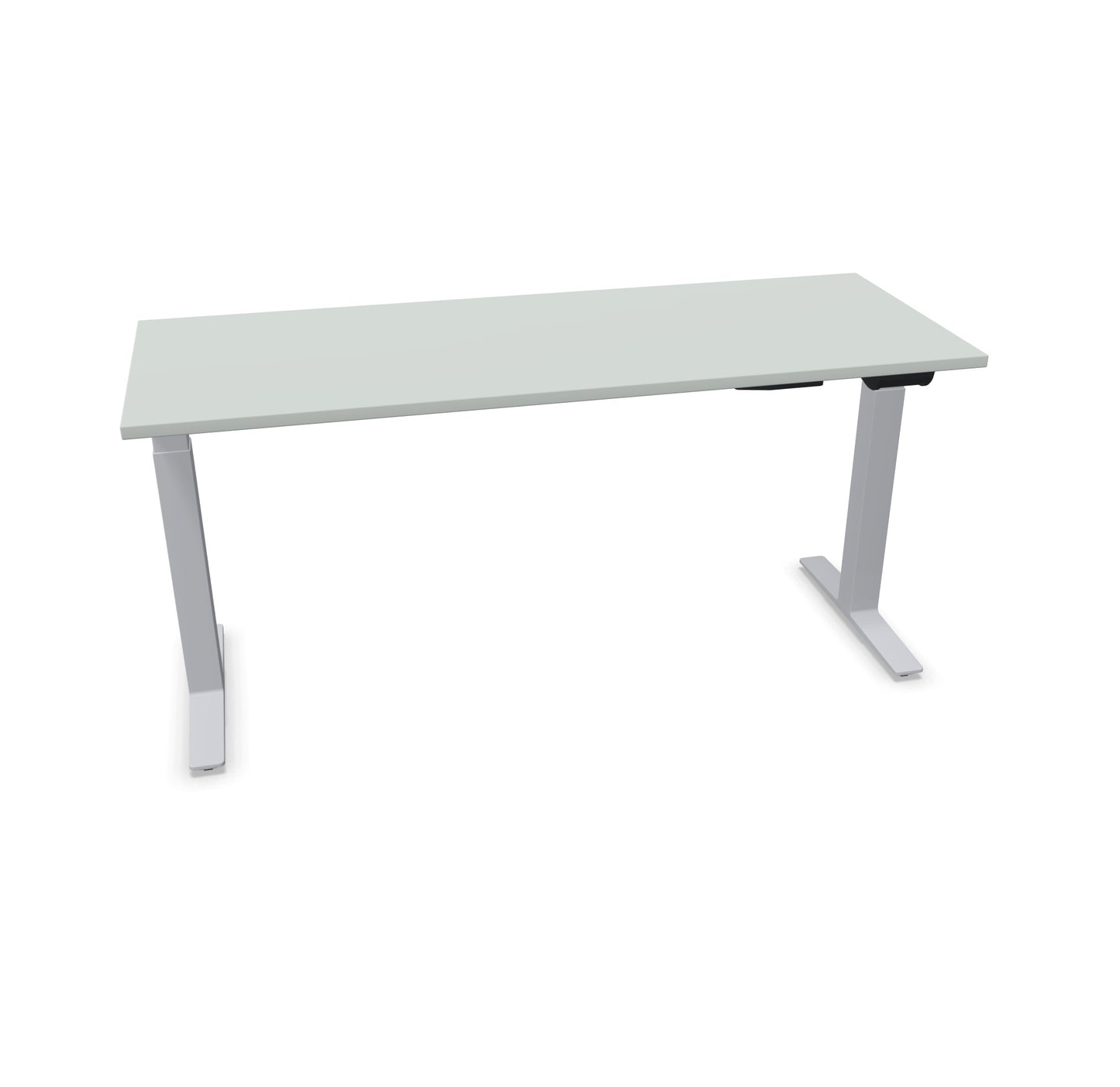 TALO.YOU Sitz-Steh-Schreibtisch mit Gaslift 1600x600mm Tischplatte Lichtgrau - Gestell Silbergrau - 6039407