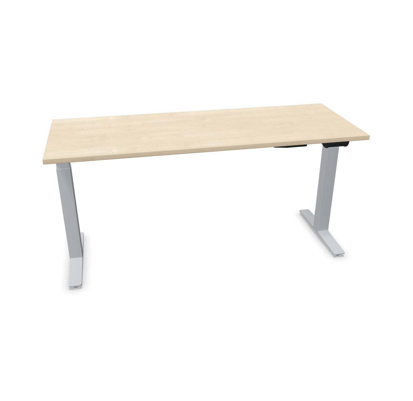 TALO.YOU Sitz-Steh-Schreibtisch mit Gaslift 1600x600mm Tischplatte Ahorndekor - Gestell Silbergrau - 6039408
