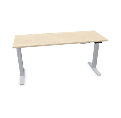 TALO.YOU Sitz-Steh-Schreibtisch mit Gaslift 1600x600mm Tischplatte Ahorndekor - Gestell Silbergrau - 6039408
