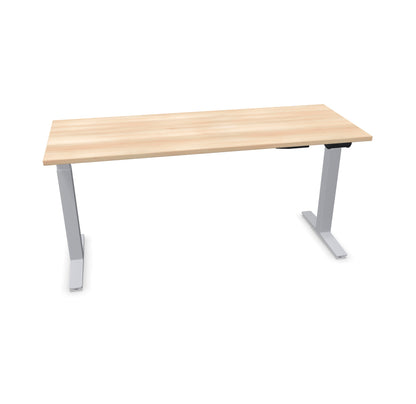 TALO.YOU Sitz-Steh-Schreibtisch mit Gaslift 1600x600mm Tischplatte Akaziendekor - Gestell Silbergrau - 6039409