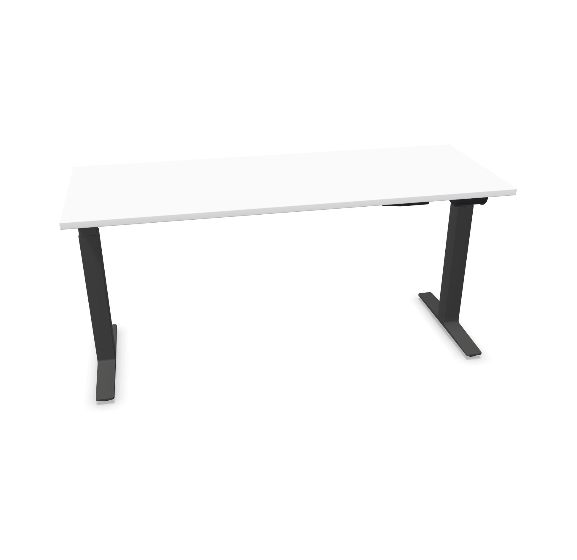 TALO.YOU Sitz-Steh-Schreibtisch mit Gaslift 1600x600mm Tischplatte Weiss - Gestell Anthrazit - 6039412