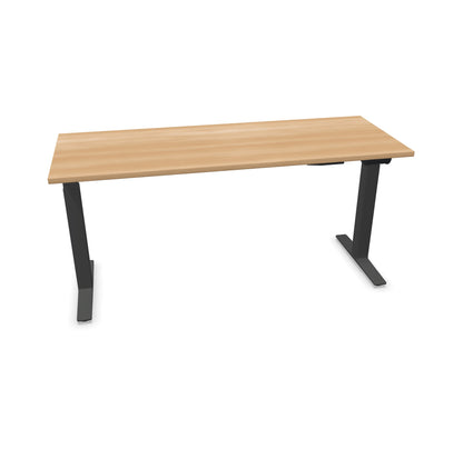TALO.YOU Sitz-Steh-Schreibtisch mit Gaslift 1600x600mm Tischplatte Buchendekor - Gestell Anthrazit - 6039416