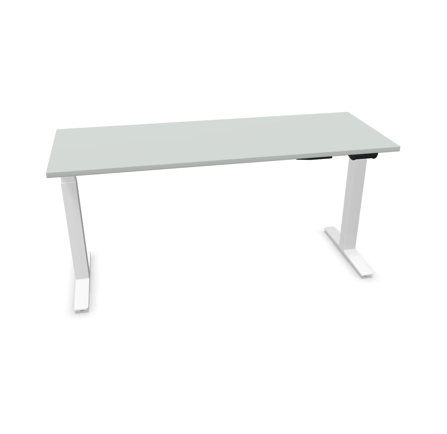 TALO.YOU Sitz-Steh-Schreibtisch mit Gaslift 1600x600mm Tischplatte Lichtgrau - Gestell Weiss - 6039419