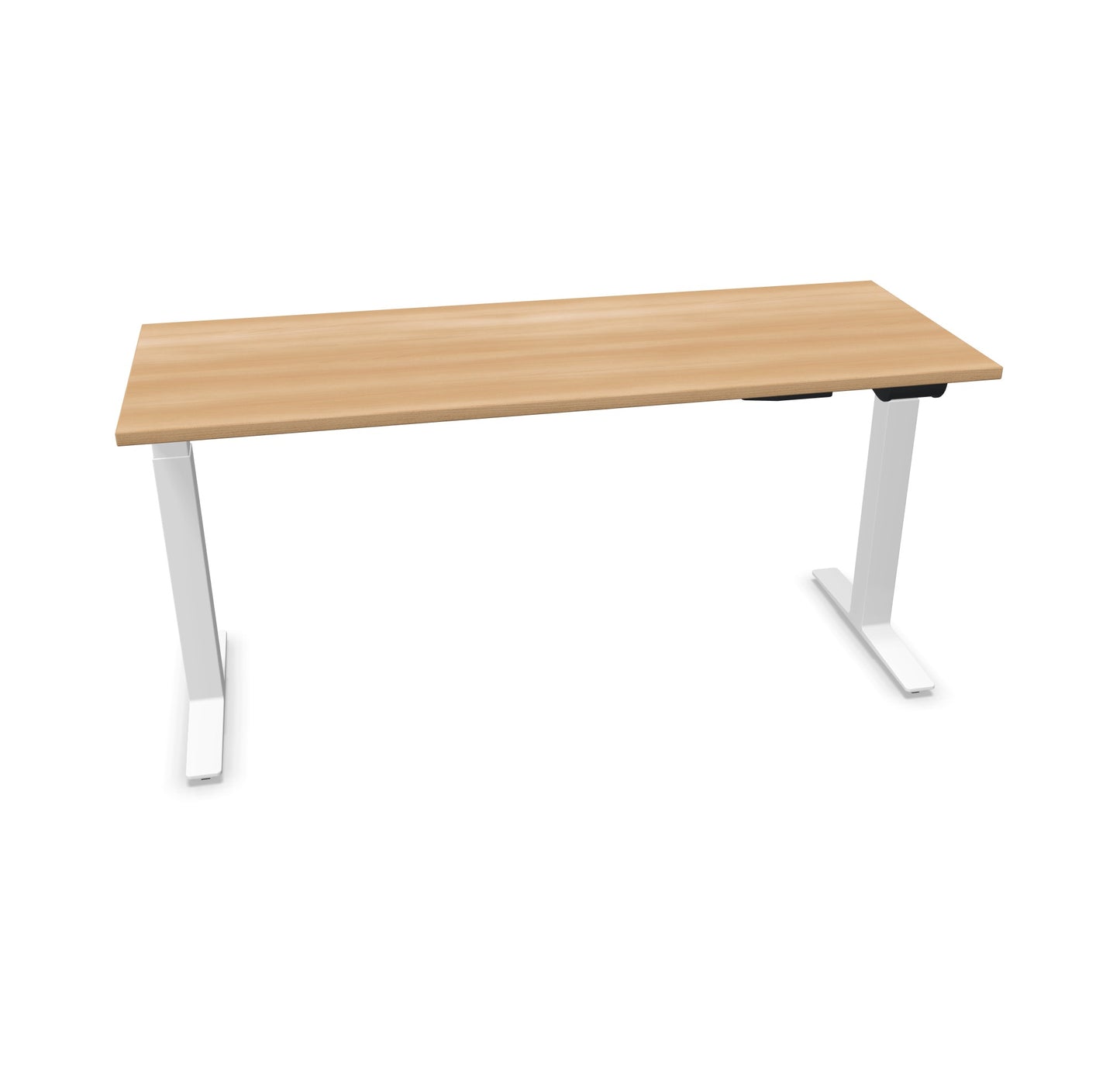 TALO.YOU Sitz-Steh-Schreibtisch mit Gaslift 1600x600mm Tischplatte Buchendekor - Gestell Weiss - 6039422