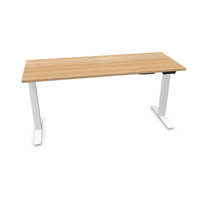 TALO.YOU Sitz-Steh-Schreibtisch mit Gaslift 1600x600mm Tischplatte Buchendekor - Gestell Weiss - 6039422
