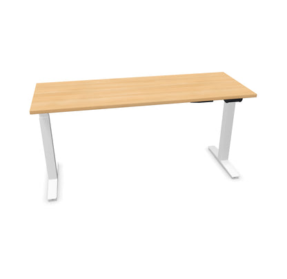 TALO.YOU Sitz-Steh-Schreibtisch mit Gaslift 1600x600mm Tischplatte Eichendekor - Gestell Weiss - 6039423