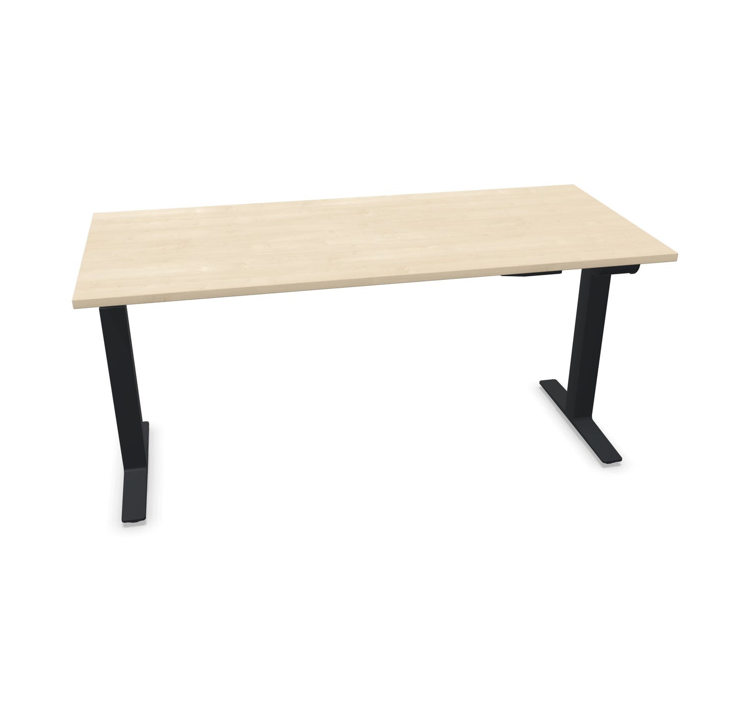 TALO.YOU Sitz-Steh-Schreibtisch mit Gaslift 1600x700mm Tischplatte Ahorndekor - Gestell Schwarz - 6039426