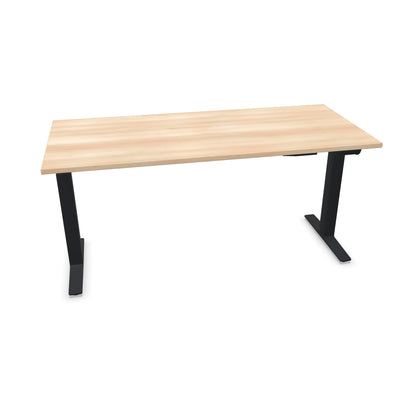TALO.YOU Sitz-Steh-Schreibtisch mit Gaslift 1600x700mm Tischplatte Akaziendekor - Gestell Schwarz - 6039427