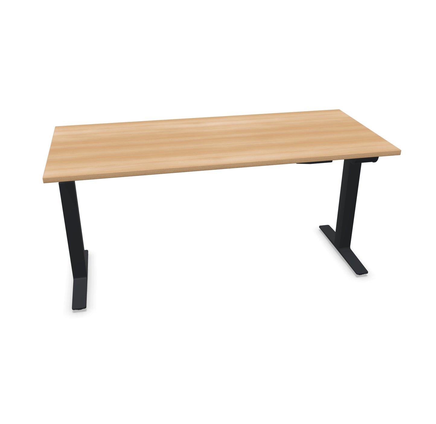 TALO.YOU Sitz-Steh-Schreibtisch mit Gaslift 1600x700mm Tischplatte Buchendekor - Gestell Schwarz - 6039428