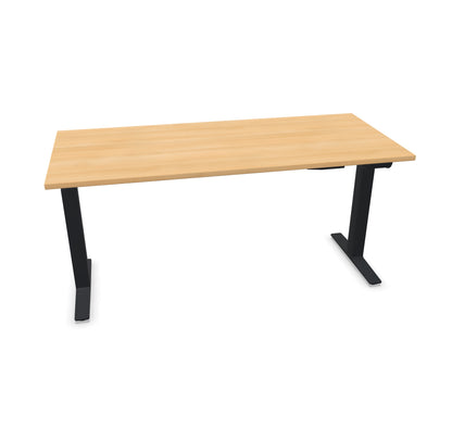 TALO.YOU Sitz-Steh-Schreibtisch mit Gaslift 1600x700mm Tischplatte Eichendekor - Gestell Schwarz - 6039429