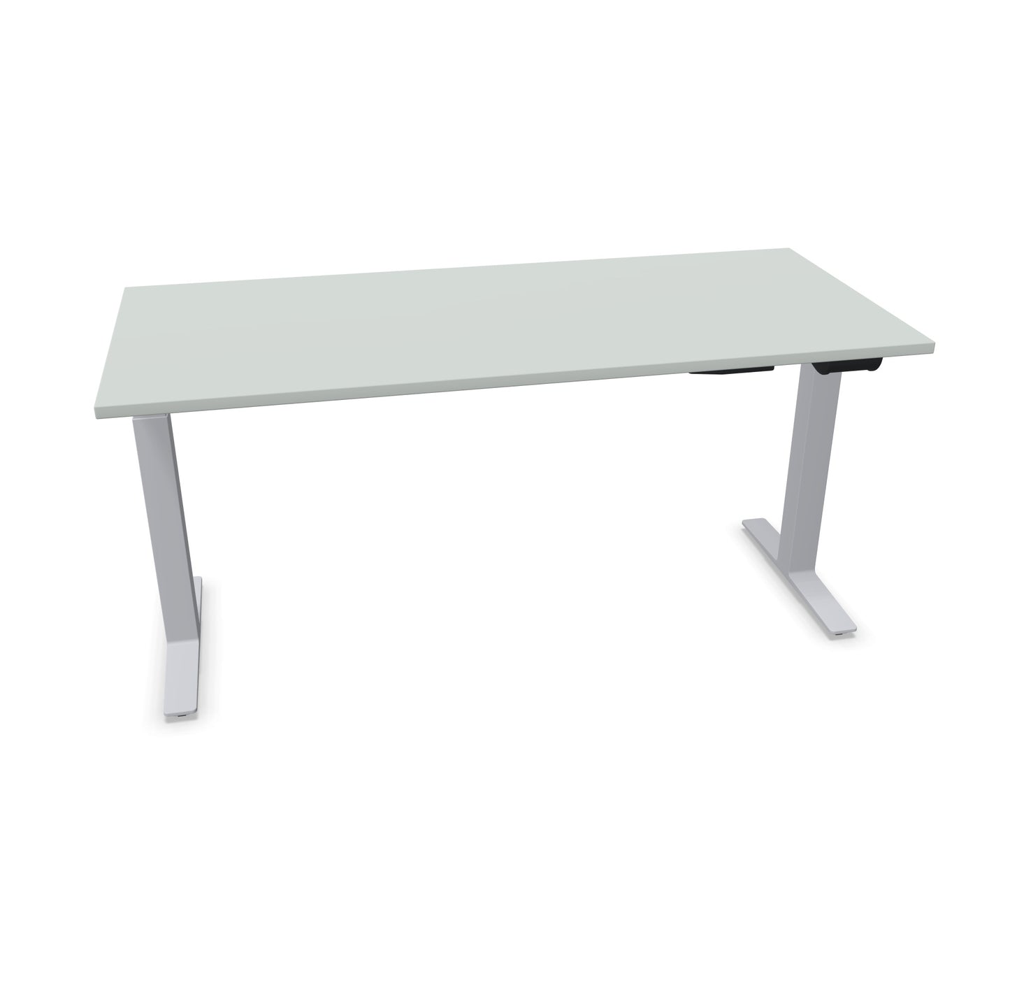 TALO.YOU Sitz-Steh-Schreibtisch mit Gaslift 1600x700mm Tischplatte Lichtgrau - Gestell Silbergrau - 6039431