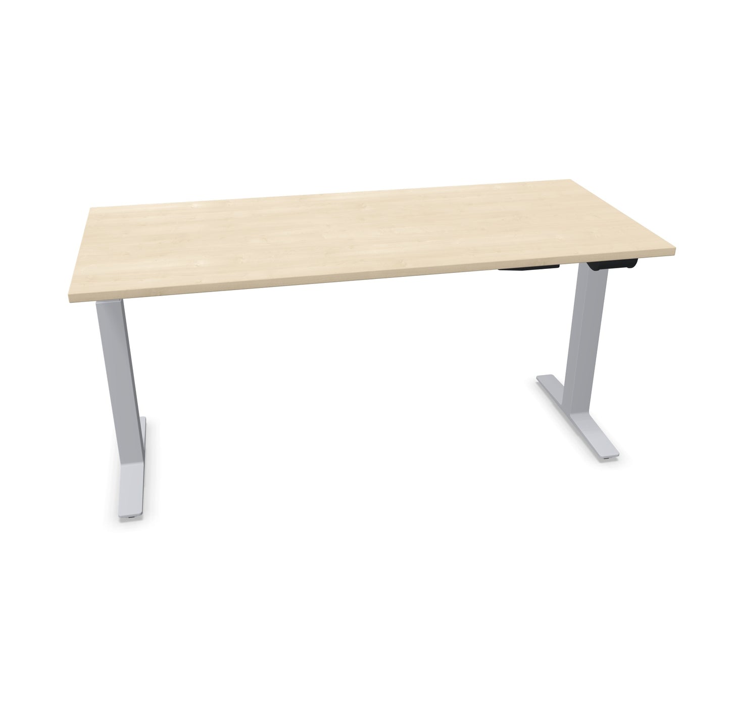 TALO.YOU Sitz-Steh-Schreibtisch mit Gaslift 1600x700mm Tischplatte Ahorndekor - Gestell Silbergrau - 6039432
