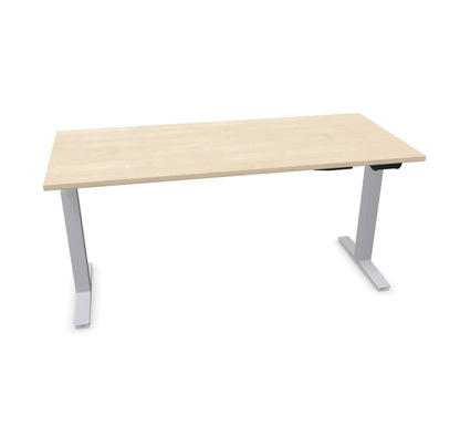 TALO.YOU Sitz-Steh-Schreibtisch mit Gaslift 1600x700mm Tischplatte Ahorndekor - Gestell Silbergrau - 6039432