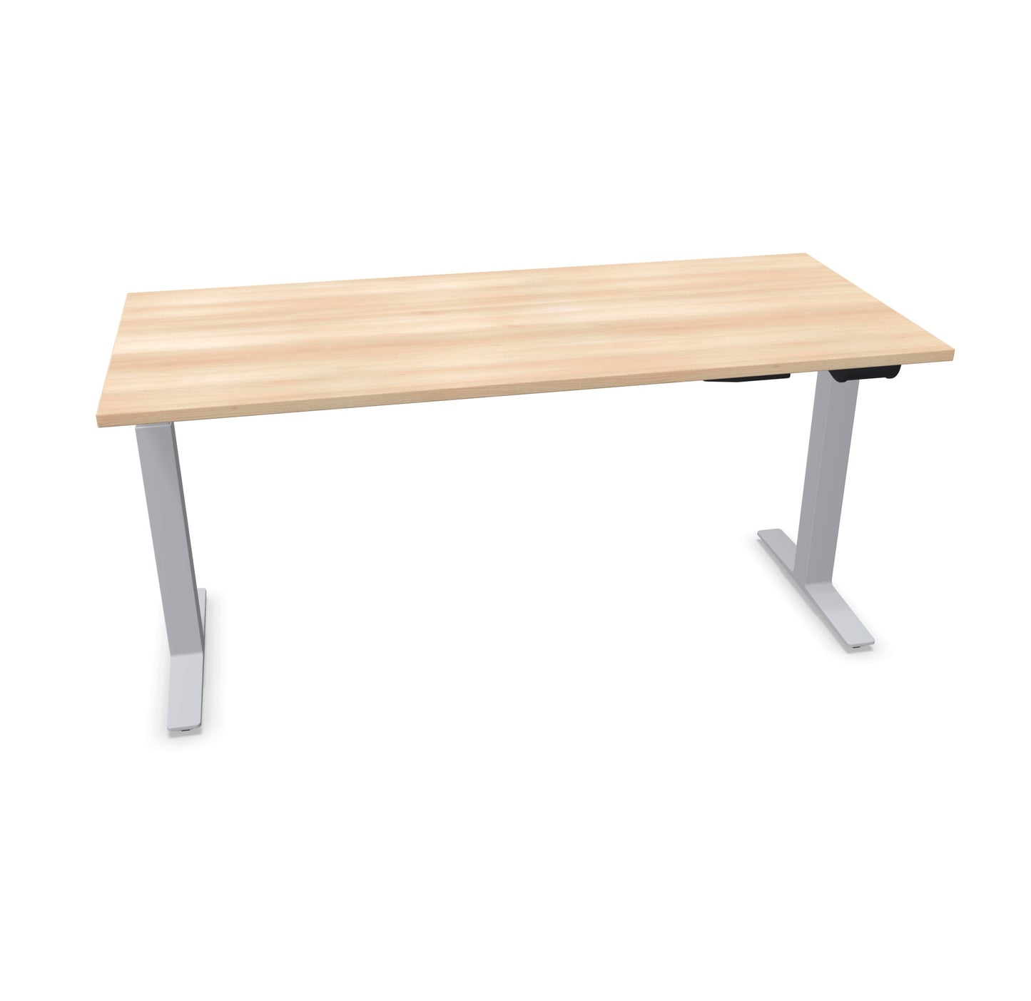 TALO.YOU Sitz-Steh-Schreibtisch mit Gaslift 1600x700mm Tischplatte Akaziendekor - Gestell Silbergrau - 6039433