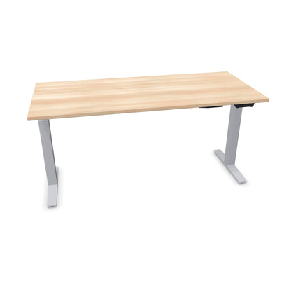 TALO.YOU Sitz-Steh-Schreibtisch mit Gaslift 1600x700mm Tischplatte Akaziendekor - Gestell Silbergrau - 6039433