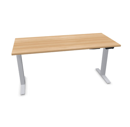 TALO.YOU Sitz-Steh-Schreibtisch mit Gaslift 1600x700mm Tischplatte Buchendekor - Gestell Silbergrau - 6039434