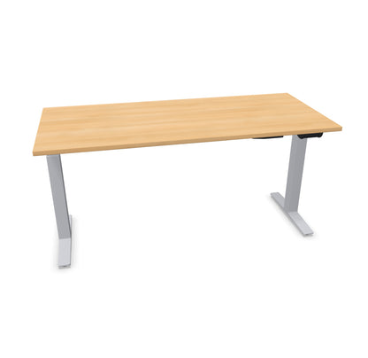 TALO.YOU Sitz-Steh-Schreibtisch mit Gaslift 1600x700mm Tischplatte Eichendekor - Gestell Silbergrau - 6039435