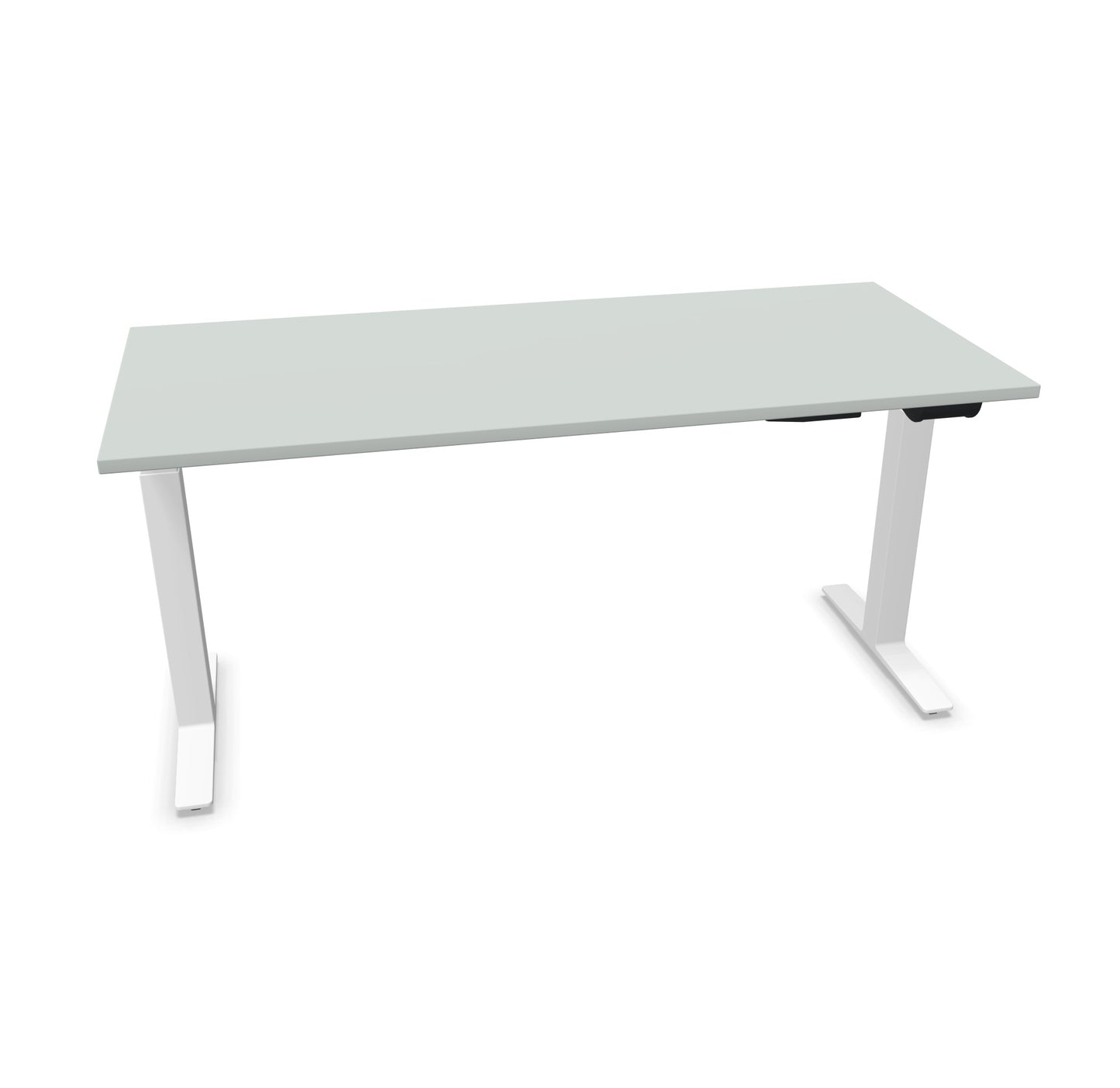 TALO.YOU Sitz-Steh-Schreibtisch mit Gaslift 1600x700mm Tischplatte Lichtgrau - Gestell Weiss - 6039443