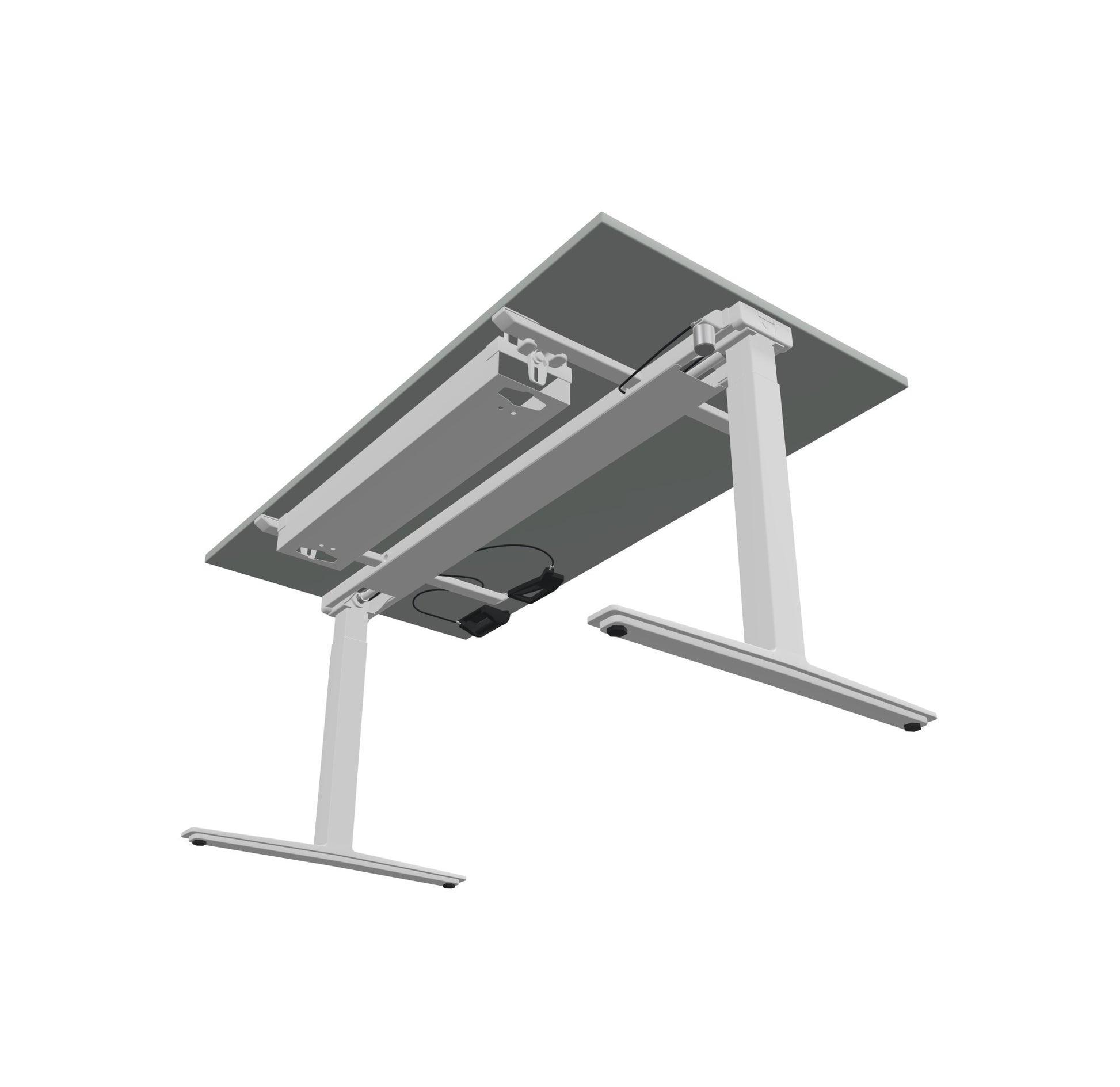 TALO.YOU Sitz-Steh-Schreibtisch mit Gaslift seitliche Ansicht von unten - 6039443