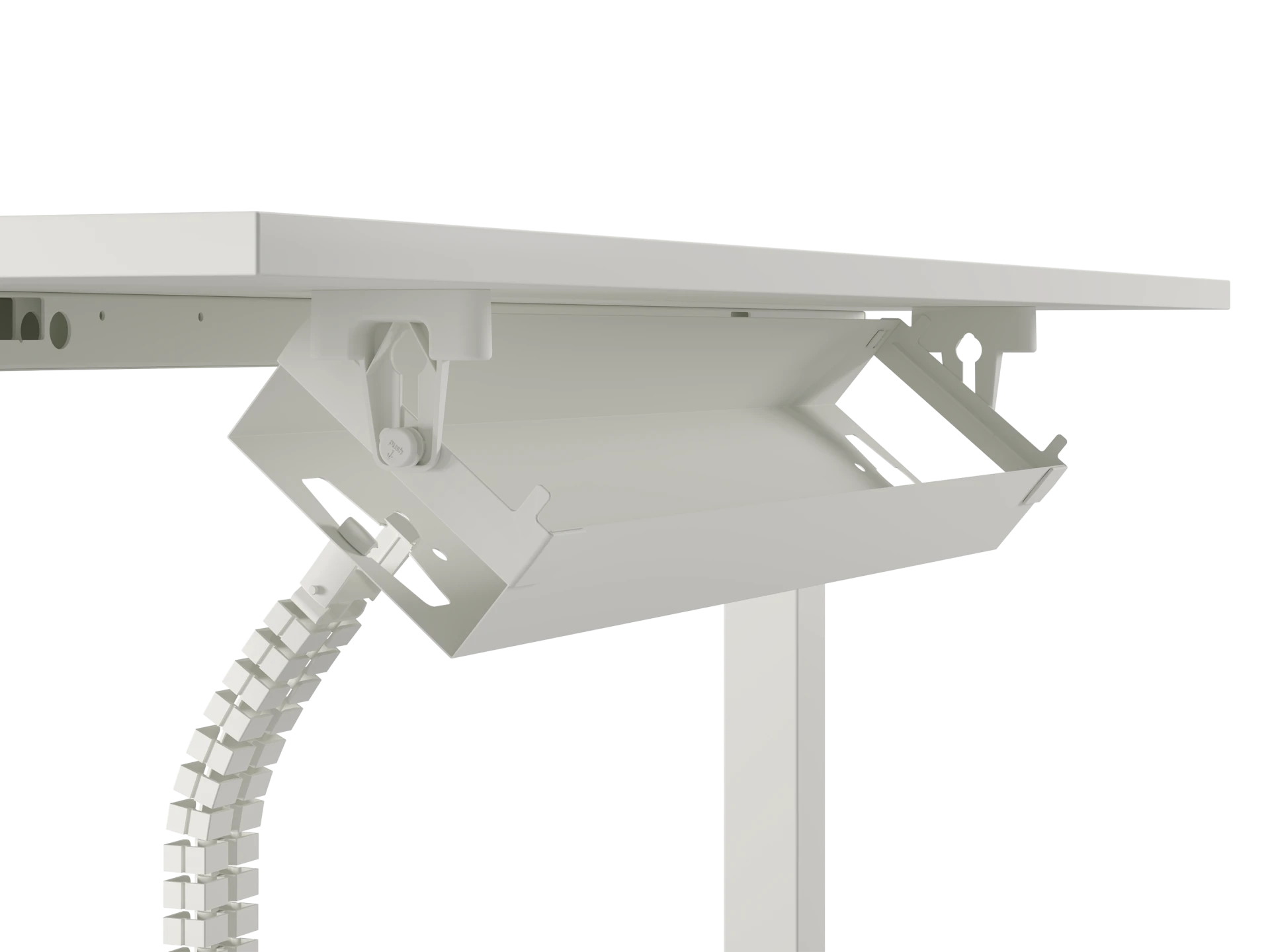 TALO.YOU Sitz-Steh-Schreibtisch mit Gaslift Detailfoto abklappbare Kabelwanne - 6039443