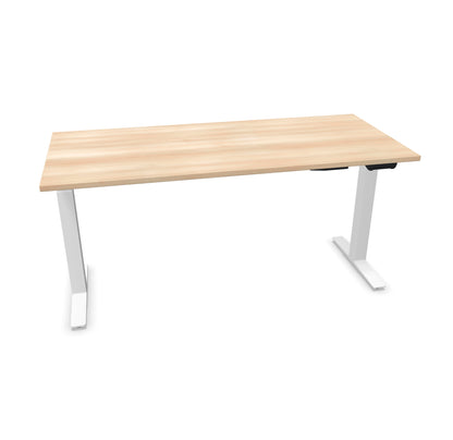 TALO.YOU Sitz-Steh-Schreibtisch mit Gaslift 1600x700mm Tischplatte Akaziendekor - Gestell Weiss - 6039445